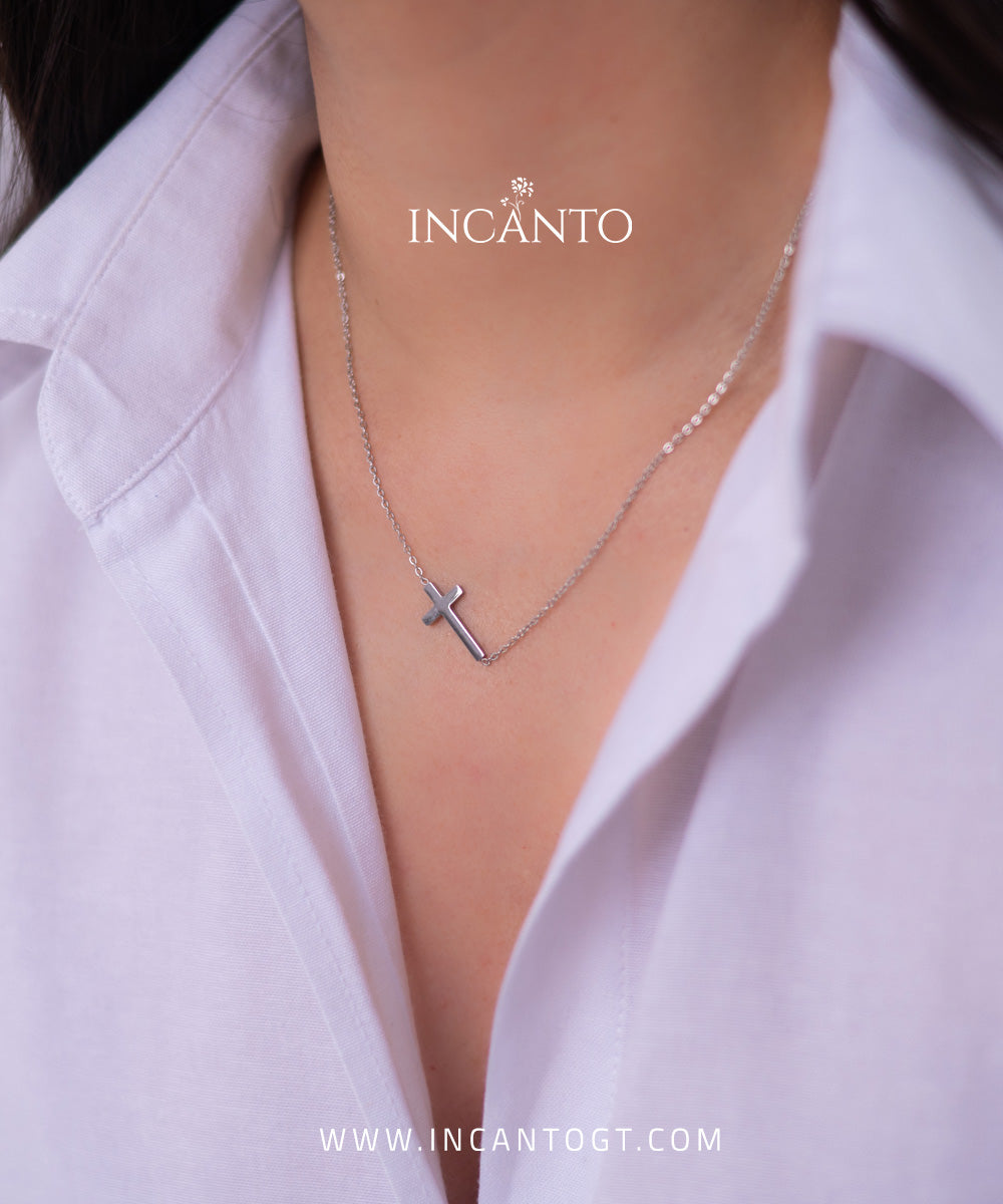 Collar De Cruz Simple SILVER