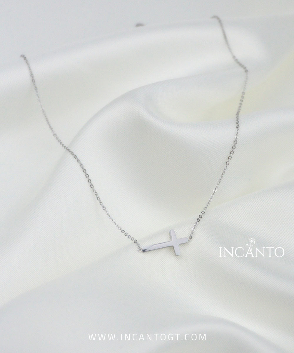 Collar De Cruz Simple SILVER