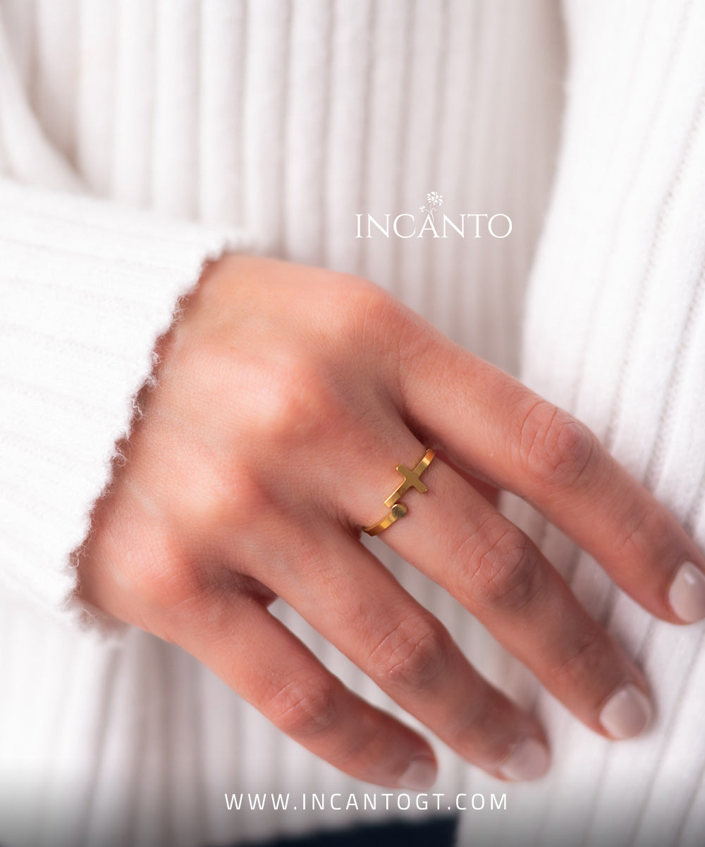 Anillo De Cruz Simple GOLD