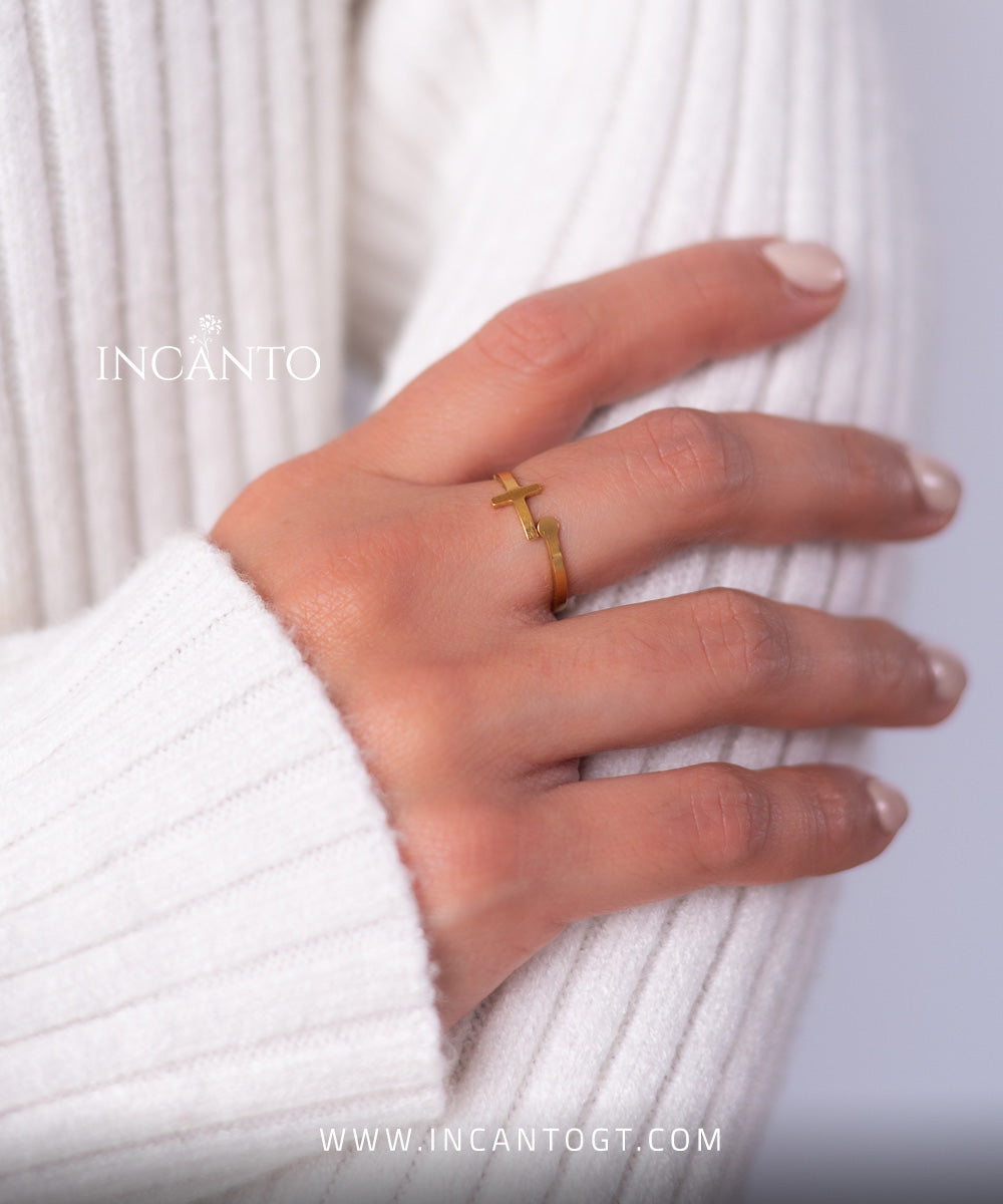 Anillo De Cruz Simple GOLD