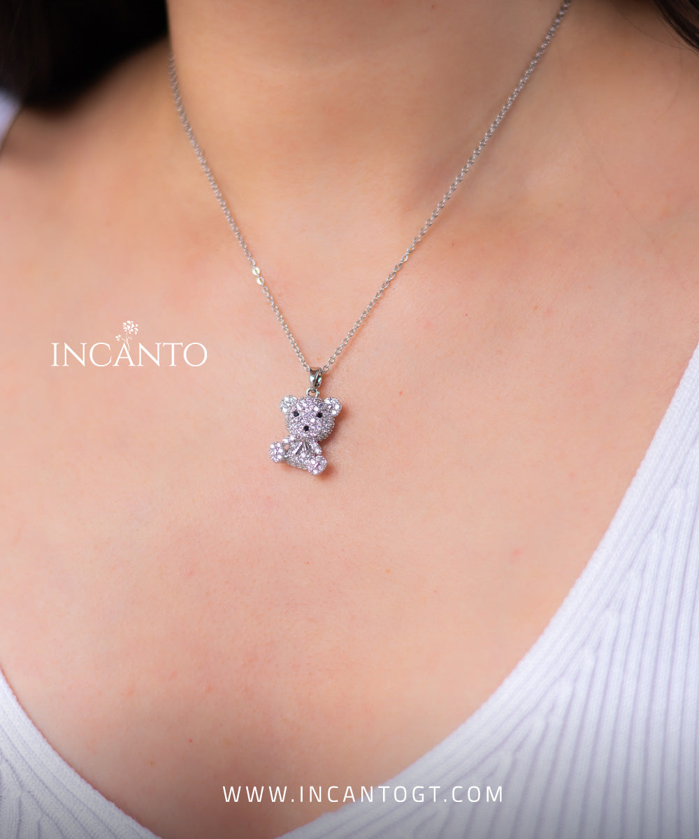 Collar De Osito Brillante SILVER