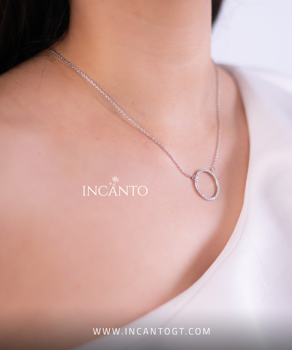 Set Circulos Con Diamantes SILVER