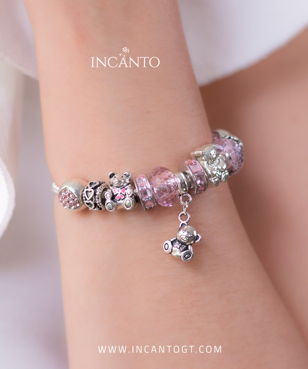 Pulsera De Osos y Corazones SILVER