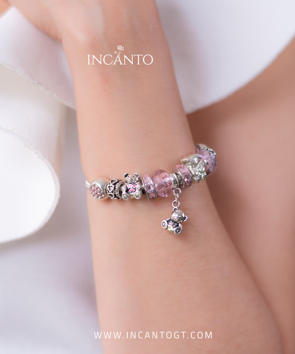 Pulsera De Osos y Corazones SILVER