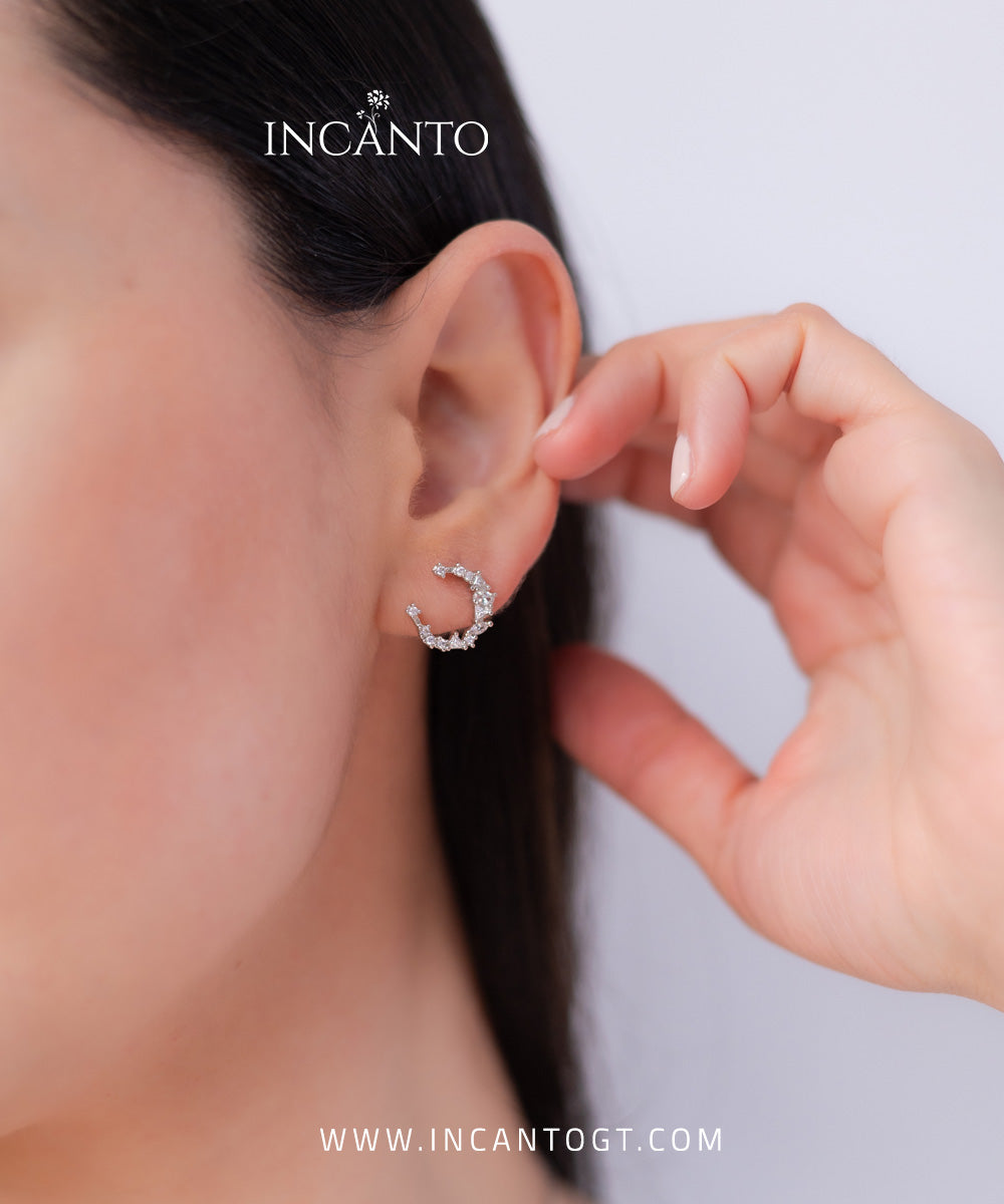 Aretes De Media Luna Cortos SILVER