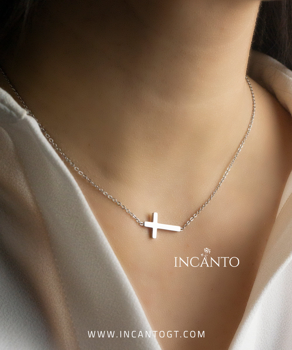 Collar De Cruz Simple SILVER
