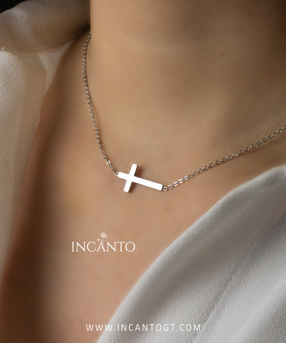 Collar De Cruz Simple SILVER