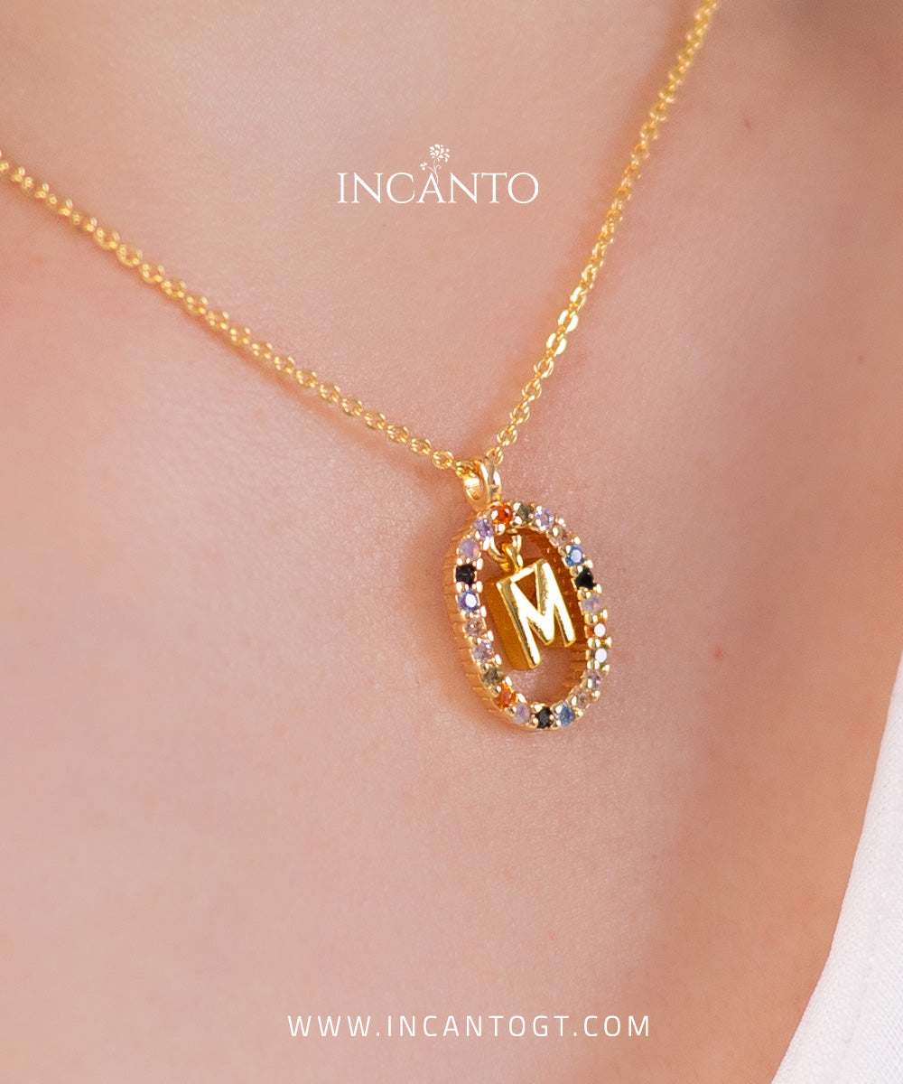 Collar Inicial M Multicolor GOLD