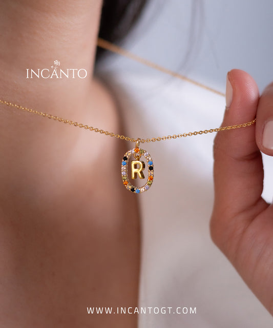 Collar Inicial R Multicolor GOLD