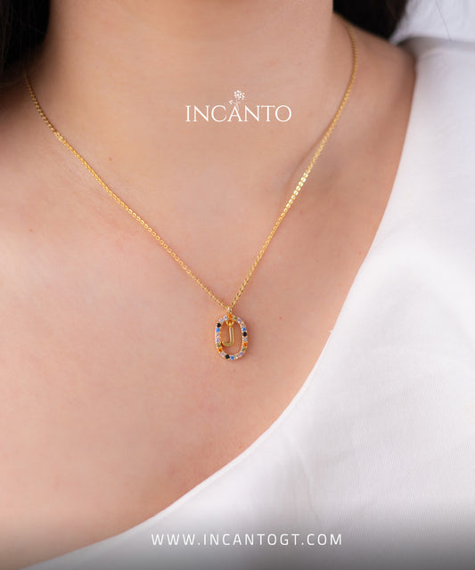 Collar Inicial J Multicolor GOLD